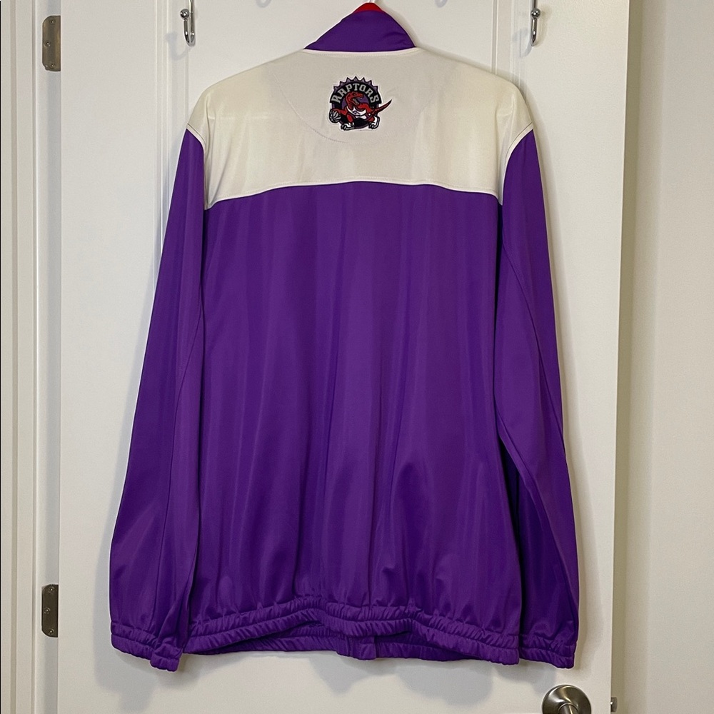 NBA Purple White Red Toronto Raptors Colorblock Windbreaker Jacket - Picture 6 of 6